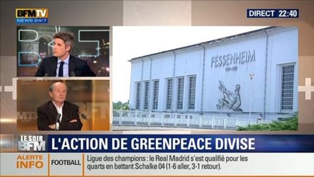 Le Soir BFM: Une spectaculaire intrusion de militants de Greenpeace dans l'enceinte de la centrale nucléaire de Fessenheim - 18/03 1/5