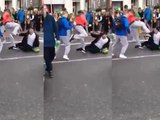 St Patrick : Coup de pied au visage à Dublin