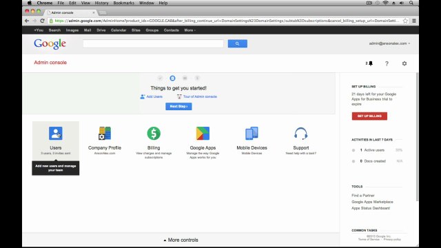 Google Apps for Business Tutorial 2013 - Billing Settings