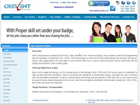 AJAX Course Content - AJAX Online Training and Placement Support