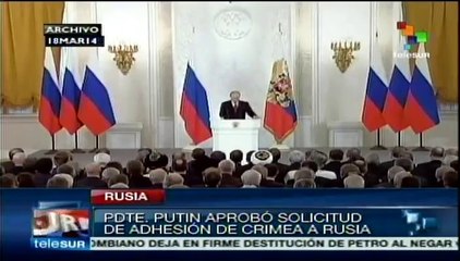 Putin firma anexión de Crimea a la Federación Rusa