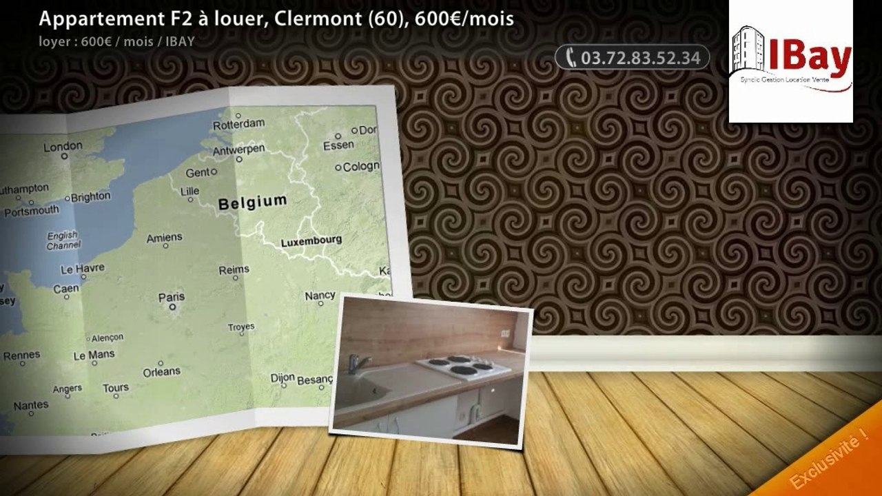 Appartement F2 à louer, Clermont (60), 600€/mois