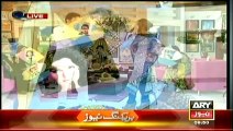 Mathira mimics Meera behind the kite at ARYNEWS  during The Morning Show with Sanam Baloch