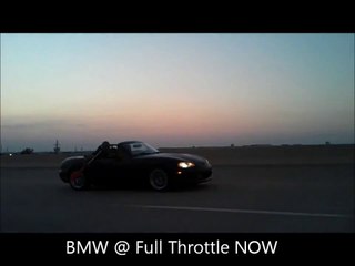 Course de voiture sauvage... qui fini à la rame. BMW 325i contre Mazda MX-5