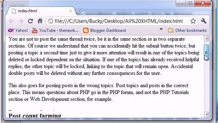 XHTML and CSS Tutorial – 7 – Creating a Link Within a Web Page