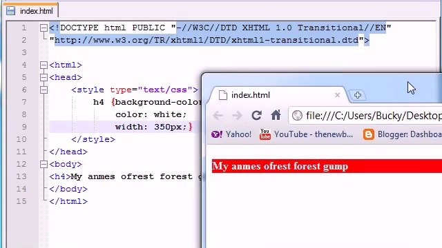 XHTML and CSS Tutorial - 24 - Width Height