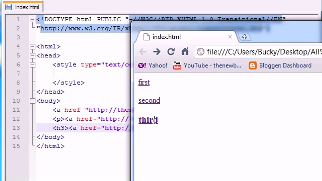 XHTML and CSS Tutorial - 32 - Child Selectors