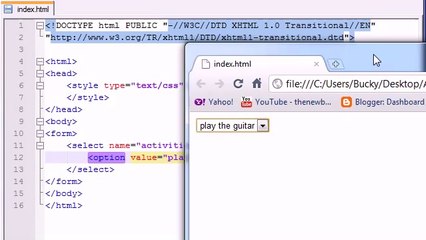 XHTML and CSS Tutorial - 42 - Drop Down Lists