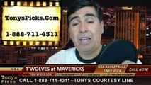 Dallas Mavericks vs. Minnesota Timberwolves Pick Prediction NBA Pro Basketball Odds Preview 3-19-2014