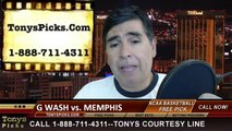 Memphis Tigers vs. George Washington Colonials Pick Prediction NCAA College Basketball Odds Preview 3-21-2014