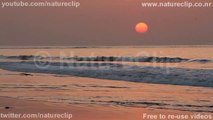 Waves at sunet HD slow motion - Free stock footage