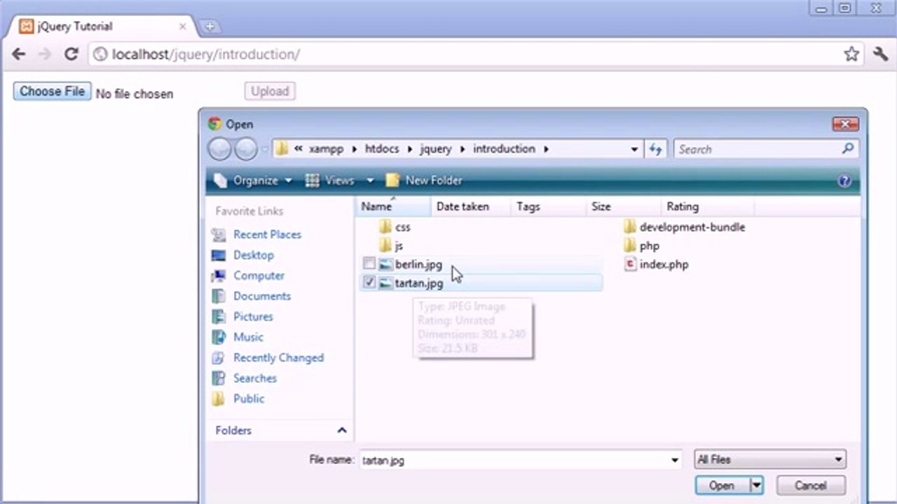 029 - Enable submit button after file selected using jQuery