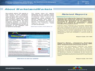 Expanded Polystyrene (EPS) Market Trends & Forecast to 2018