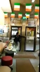Guy Breaks Through Glass Door And Pepper Sprays Employee