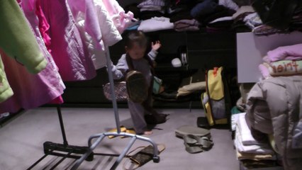 Baby Girl Playing Mommy's Handbags