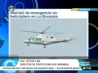 Aterrizó de emergencia un helicóptero en La Bonanza