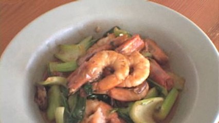 Chef Profiles and Recipes - Charles Phan's Stir-Fried Shrimp with Bok Choy and Shiitake