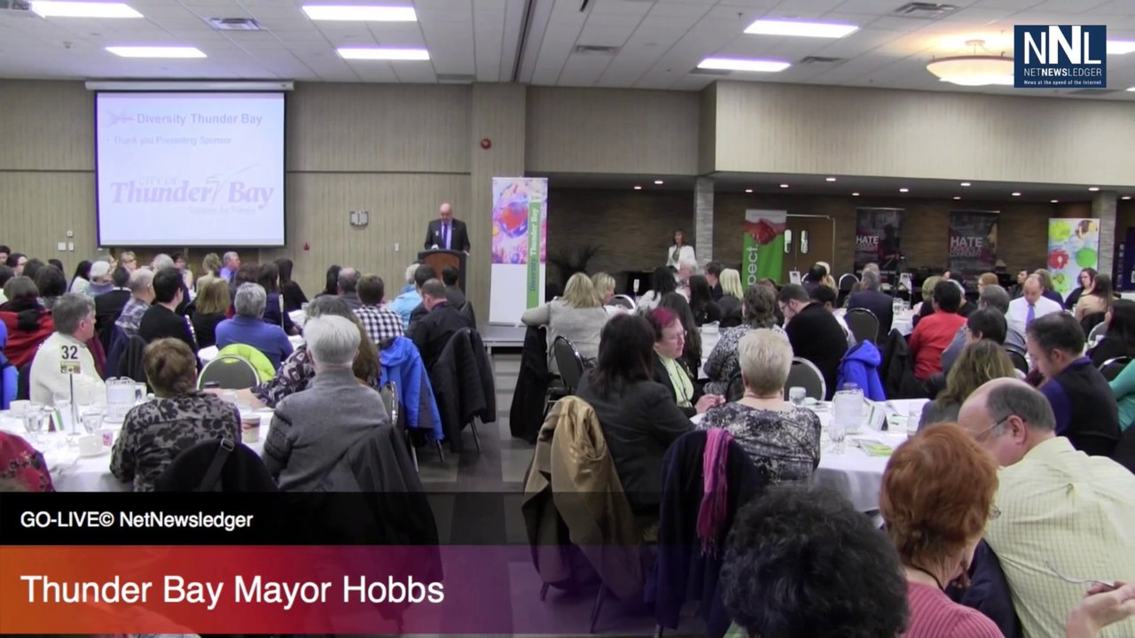 Mayor Keith Hobbs at Diversity Thunder Bay Breakfast March 20 2014