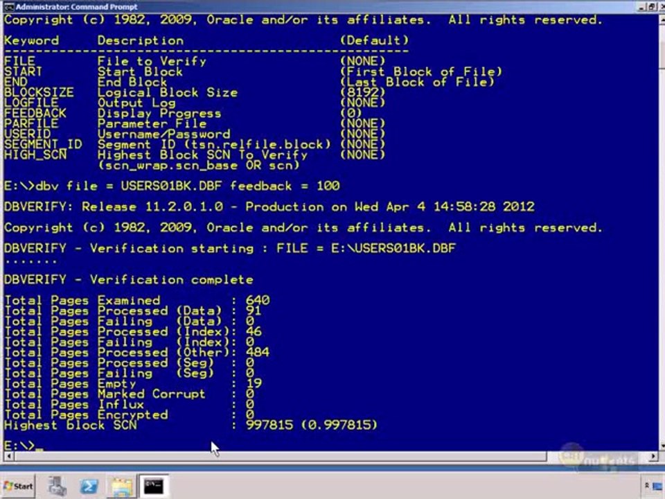 7.Oracle DB 11g DBA II  -  Performing User-Managed Backup and Recovery