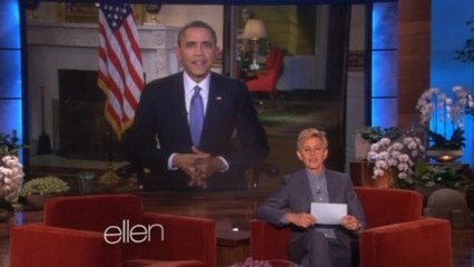 President Obama talks with "Ellen"