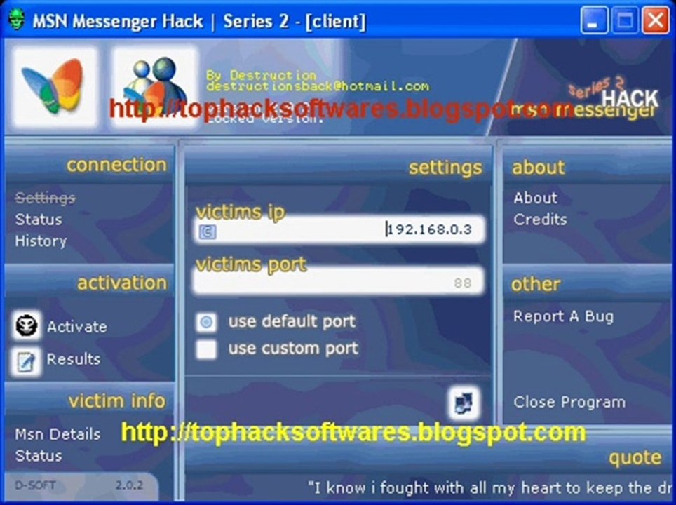 Hacking MSN Hotmail Password V1.4, get MSN password with few simple steps