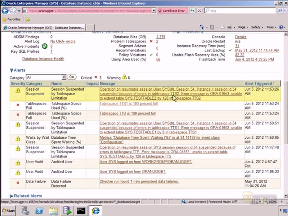 17.Oracle DB 11g DBA II -  Managing Space
