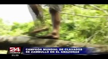 Campeón mundial de clavados realiza hazaña en el río Amazonas
