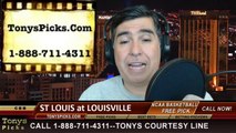 Louisville Cardinals vs. St Louis Billikens Pick Prediction NCAA College Basketball Odds Preview 3-22-2014