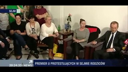 Protestujący rodzice vs Donald Tusk (21.03.2014)