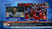 Universitarios y grupos sociales marchan en Venezuela por la paz