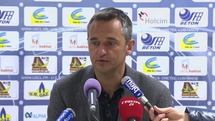 Conférence de presse US Créteil - AJ Auxerre (0-2) : Jean-Luc VASSEUR (USCL) - Jean-Luc VANNUCHI (AJA) - 2013/2014