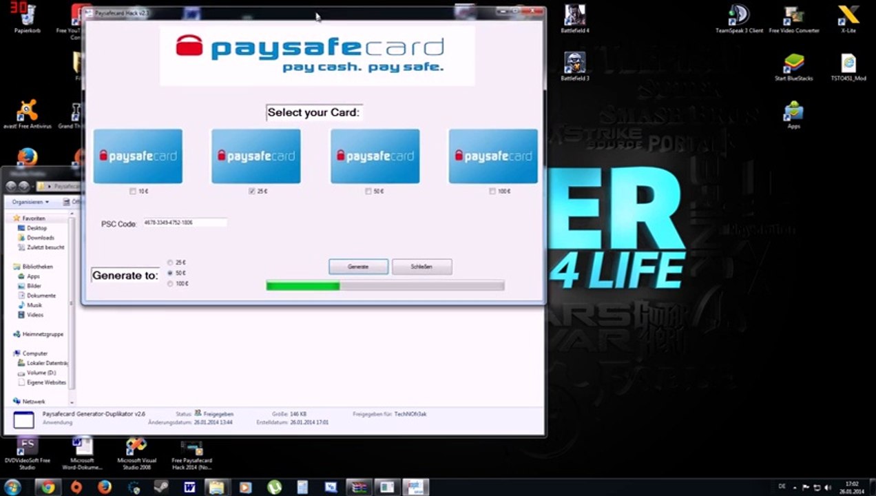Free Paysafecard Generator Duplikator 2014 (NO SURVEY!!!)