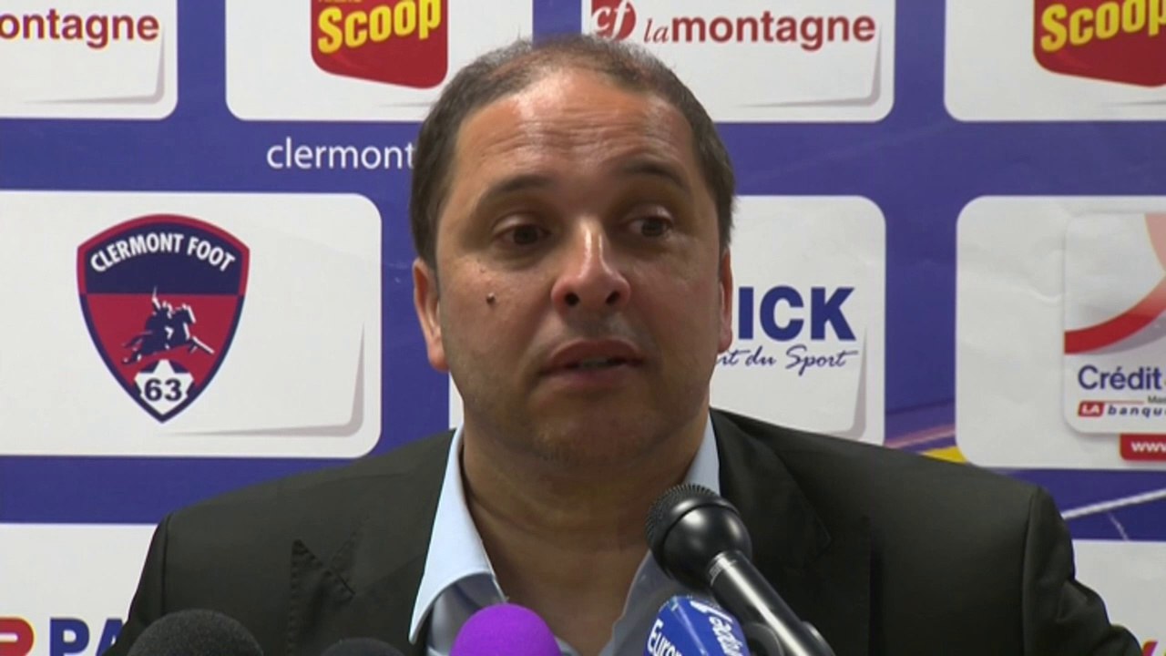 Conférence de presse Clermont Foot - AS Nancy-Lorraine (1-0) : Régis BROUARD (CF63) - Pablo  CORREA (ASNL) - 2013/2014