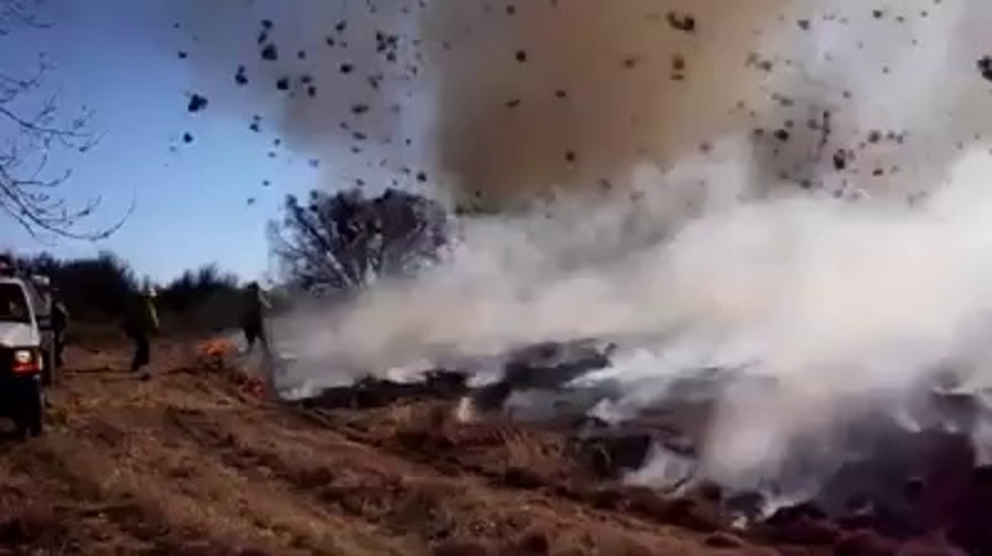 Dust Devil and Brush Fire Formed Firenado at Denver Rocky Mountain Arsenal
