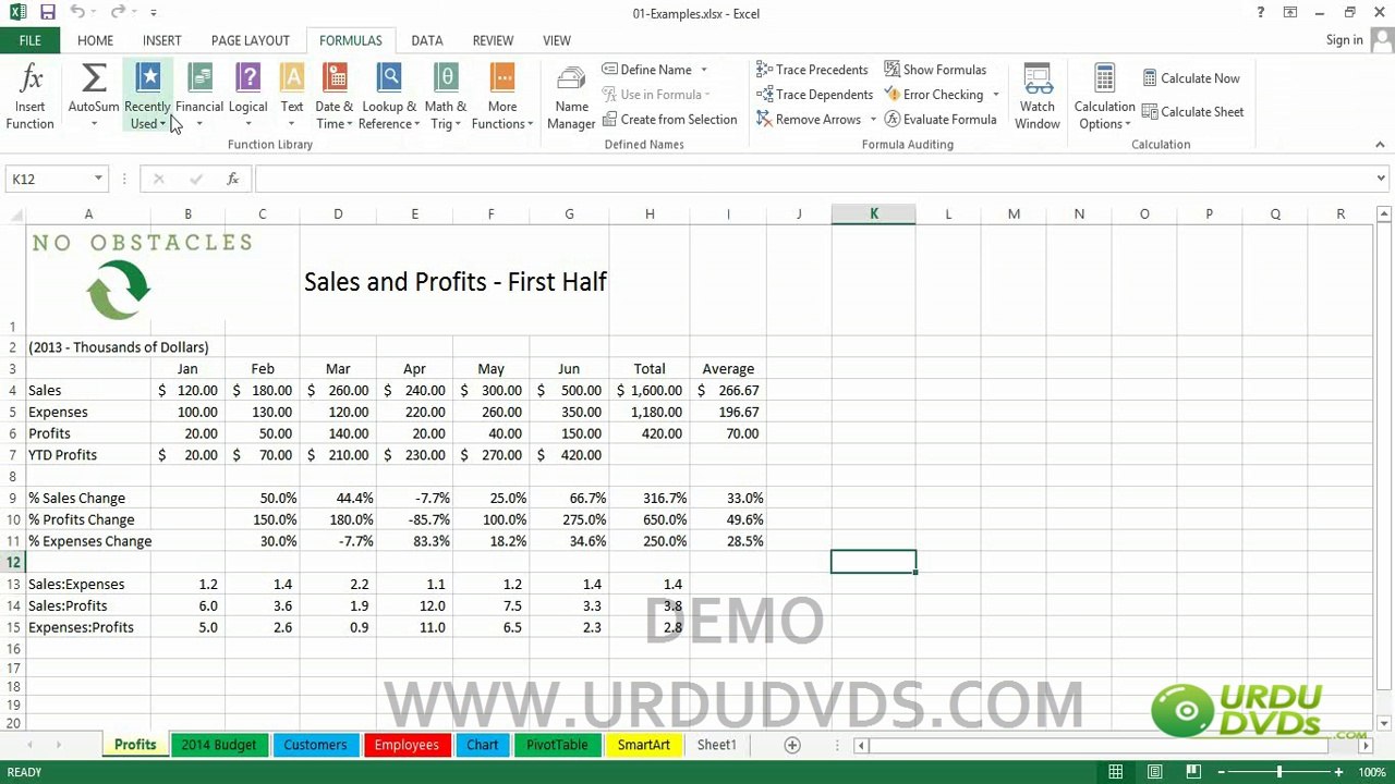 04. MS. Excel 2013 in Urdu - Excel Ribbon and Tabs