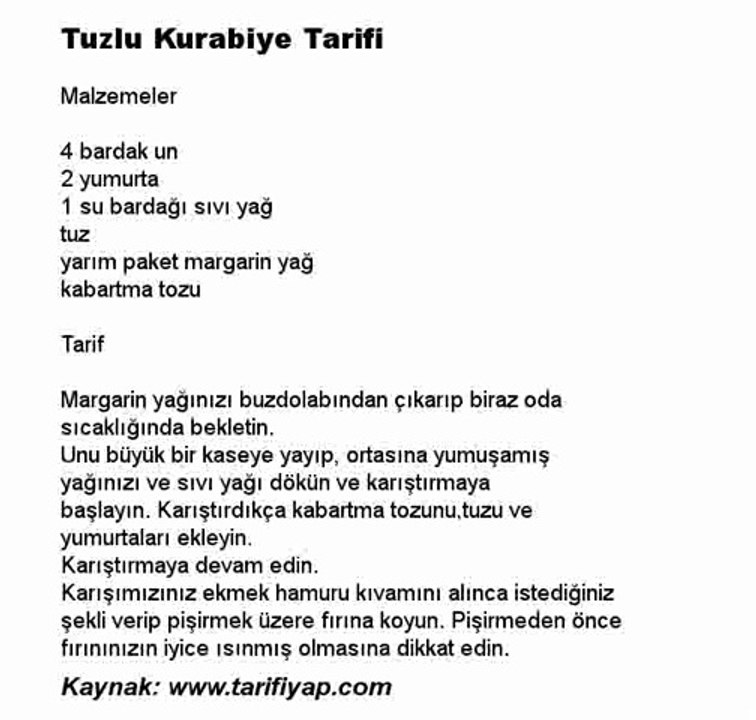 Tuzlu Kurabiye Tarifi