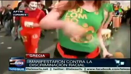 Activistas protestan contra el fascismo y el racismo en Grecia