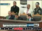 قيادات الجماعة يرفعون شعار رابعة فى محاكمة البلتاجى وحجازى