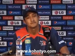 PARAS KHADKA press conference after NEPAL vs AFGHANISTAN T20 WORLDCUP 2014