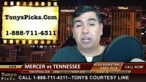Tennessee Volunteers vs. Mercer Bears Pick Prediction NCAA Tournament College Basketball Odds Preview 3-23-2014