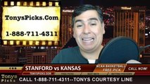 Kansas Jayhawks vs. Stanford Cardinal Pick Prediction NCAA Tournament College Basketball Odds Preview 3-23-2014