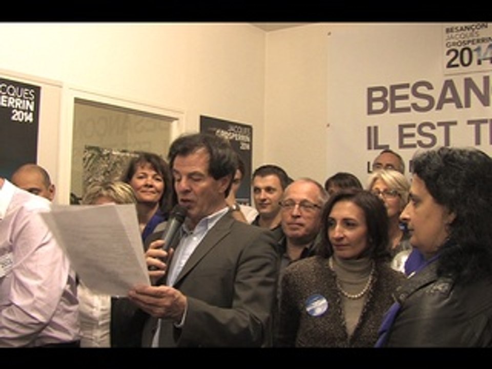 Déclaration de Jacques Grosperrin, candidat de l'Union de la Droite et des Centres pour Besançon, 23 mars 2014