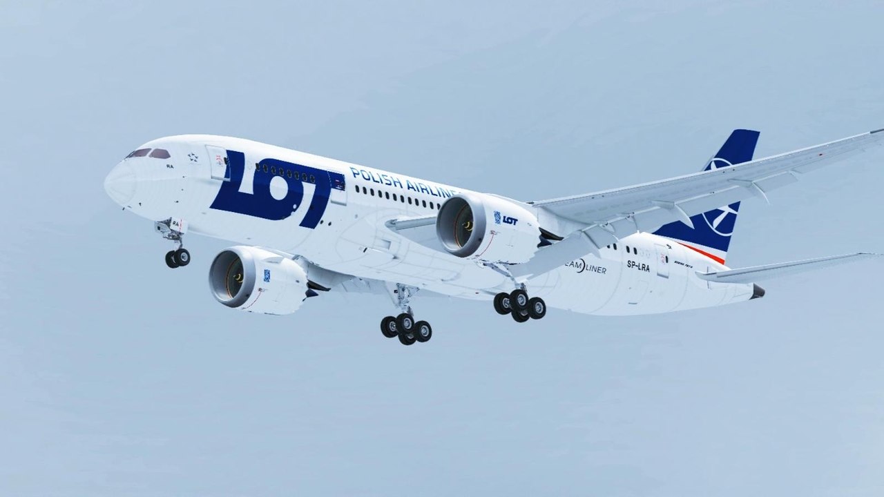 FSX LOT Boeing 787 Landing @ Kraków Balice RWY 25 ( HD )