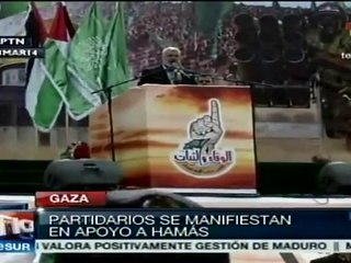 Manifestación multitudinaria en Gaza apoya a la organización Hamás