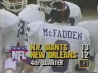 Paul McFadden game winning FG vs Saints