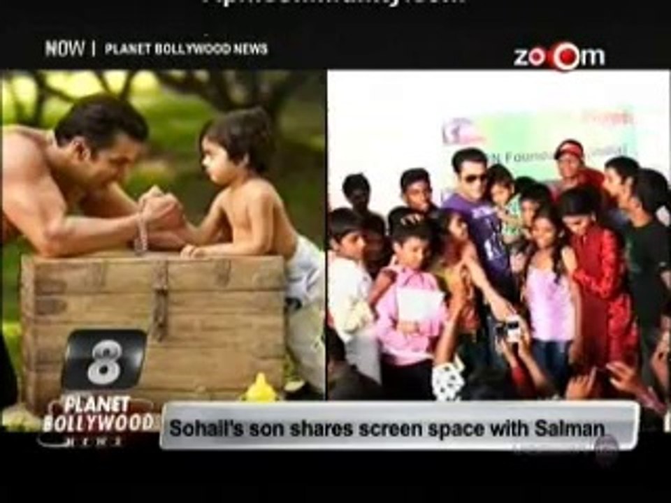 Salman shoots with his nephew for an ad 24th march 2014