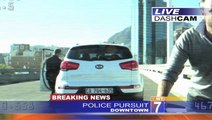 Highway pursuit; police CARJACKS vehicle!