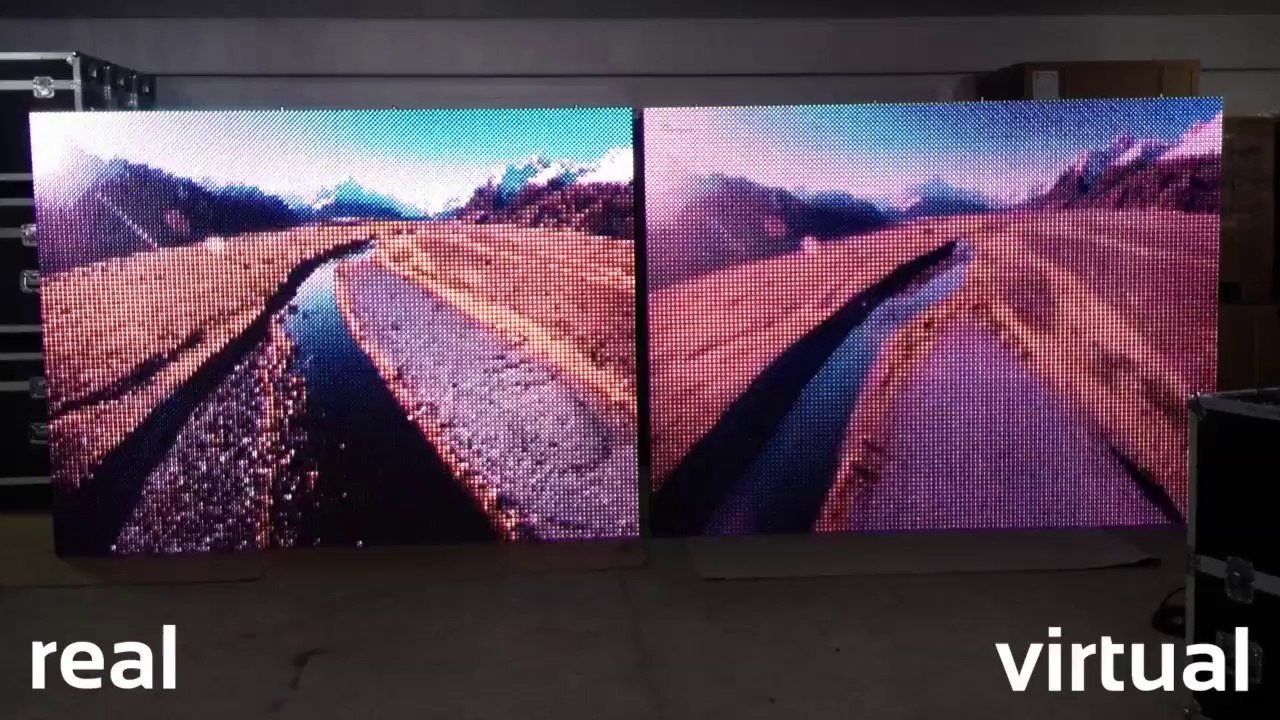 Virtualização de pixel painel de led