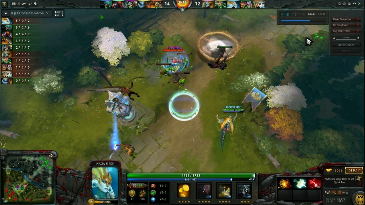 Dota 2 Gameplay: Naga Siren Ability Draft (Slark Ult)