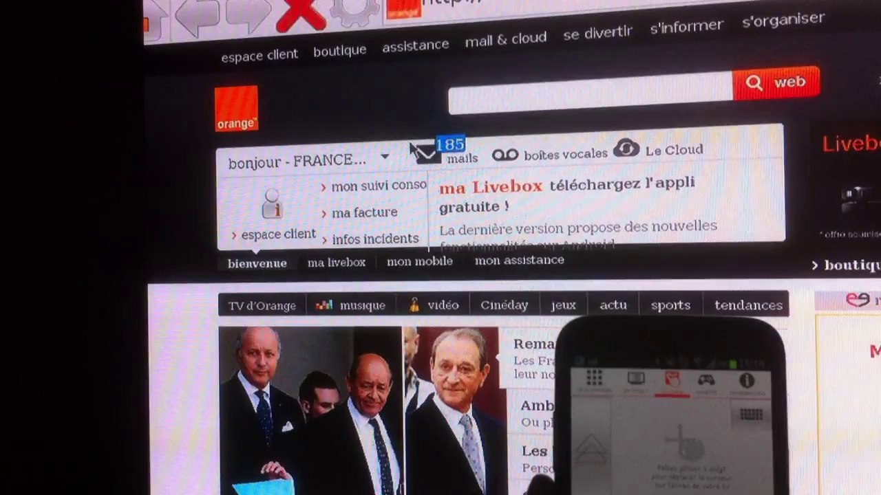 tvcommande d'orange pour smartphone et tablette